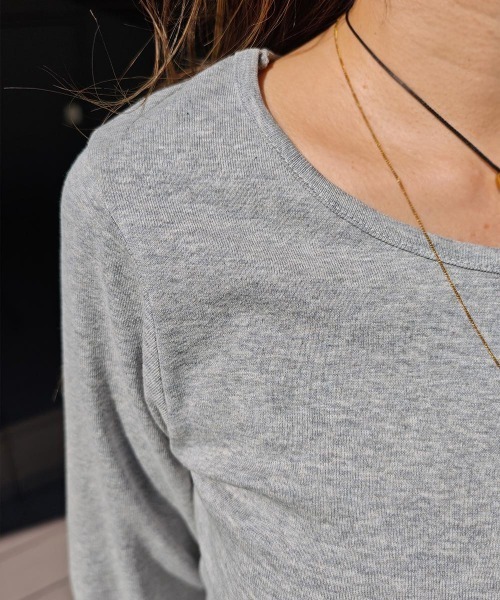 esutoreja(エストレジャ)の「ラウンドヘムベーシックトップス(Tシャツ/カットソー・レディース・グレー/ホワイト/チャコール・FREE)」の10枚目の写真