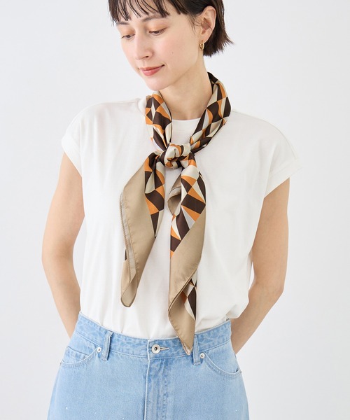 ROPE' PICNIC(ロペピクニック)の「幾何学柄スカーフ 90cm(バンダナ/スカーフ・レディース・ベージュ系その他/ブルー系その他4・FREE)」の14枚目の写真