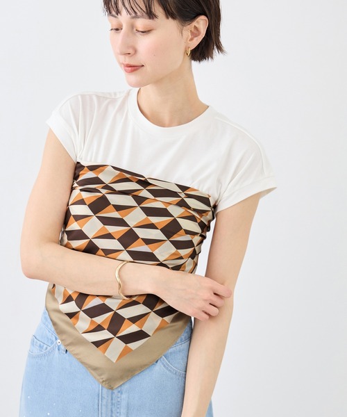 ROPE' PICNIC(ロペピクニック)の「幾何学柄スカーフ 90cm(バンダナ/スカーフ・レディース・ベージュ系その他/ブルー系その他4・FREE)」の16枚目の写真