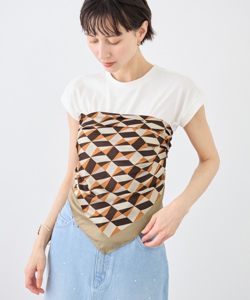 ROPE' PICNIC(ロペピクニック)の「幾何学柄スカーフ 90cm(バンダナ/スカーフ・レディース・ベージュ系その他/ブルー系その他4・FREE)」の17枚目の写真
