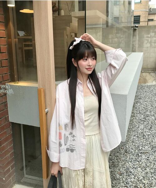 NAKED SURF CLUB（ネイキッドサーフクラブ）の「[SET] ホリデーシャツ & スクランチ (ベビーピンク)（シャツ/ブラウス・レディース・その他・FREE）」の6枚目の写真