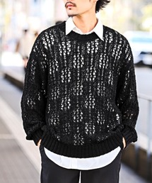 テープヤーンレース編みニット
