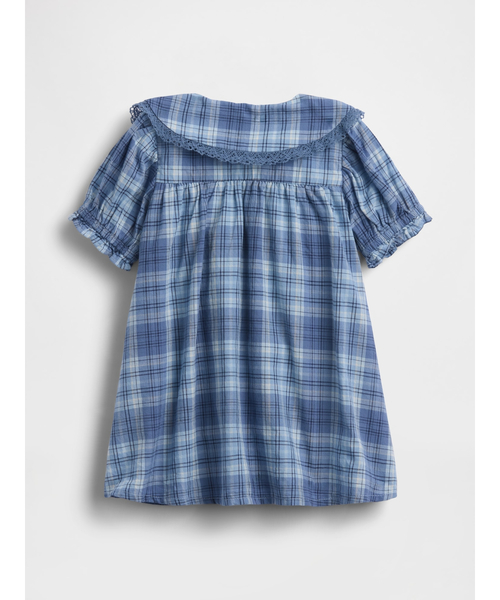 GAP(ギャップ)の「プレイド ラッフルフリル 襟付きワンピース (ベビー)(ワンピース・キッズ・ブルー・60cm/70cm/80cm/90cm)」の2枚目の写真