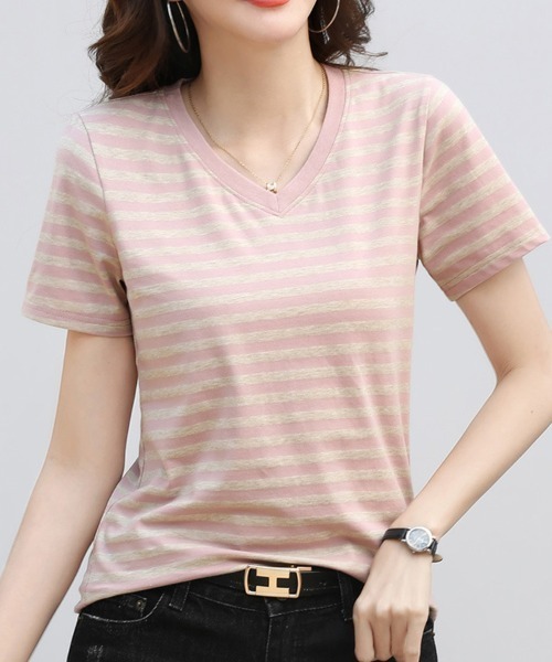 SallyLunn(サリーラン)の「定番ボーダーカットソー(Tシャツ/カットソー・レディース・レッド/ブルー系その他/ピンク系その他/ブルー系その他2・MEDIUM/LARGE)」の1枚目の写真