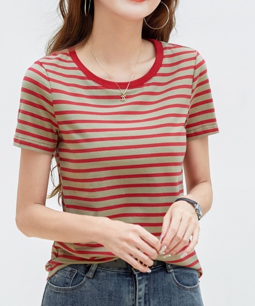 SallyLunn(サリーラン)の「定番ボーダーカットソー(Tシャツ/カットソー・レディース・レッド/ブルー系その他/ピンク系その他/ブルー系その他2・MEDIUM/LARGE)」の4枚目の写真