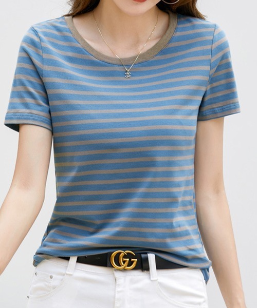 SallyLunn(サリーラン)の「定番ボーダーカットソー(Tシャツ/カットソー・レディース・レッド/ブルー系その他/ピンク系その他/ブルー系その他2・MEDIUM/LARGE)」の7枚目の写真