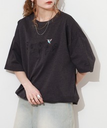 ドローコード付きストレッチオーバーサイズT 接触冷感 吸水速乾 半袖