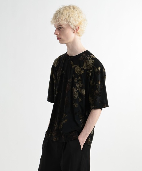 HARE（ハレ）の「フラワージャガードカット(HARE)（Tシャツ/カットソー・メンズ・ブラック/ボルドー・FREE）」の10枚目の写真