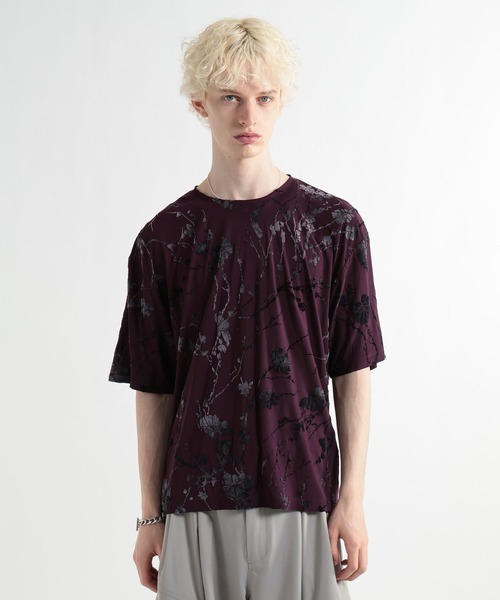 HARE（ハレ）の「フラワージャガードカット(HARE)（Tシャツ/カットソー・メンズ・ブラック/ボルドー・FREE）」の11枚目の写真