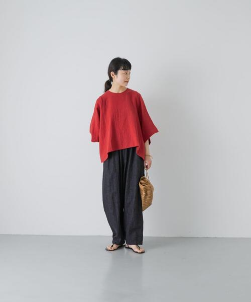 かぐれ(カグレ)の「綿麻デニムボリュームパンツ(デニムパンツ・レディース・インディゴブルー・FREE)」の5枚目の写真