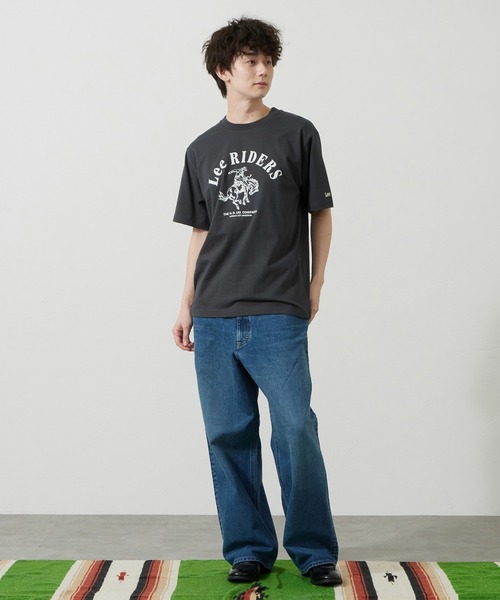 Lee（リー）の「Lee/リー LeeライダースフラッシャープリントTシャツ（Tシャツ/カットソー・メンズ・レッド/ホワイト/チャコール・SMALL/MEDIUM/LARGE/X-LARGE）」の3枚目の写真