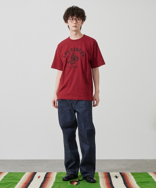 Lee（リー）の「Lee/リー LeeライダースフラッシャープリントTシャツ（Tシャツ/カットソー・メンズ・レッド/ホワイト/チャコール・SMALL/MEDIUM/LARGE/X-LARGE）」の5枚目の写真