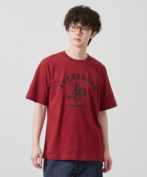 Lee（リー）の「Lee/リー LeeライダースフラッシャープリントTシャツ（Tシャツ/カットソー・メンズ・レッド/ホワイト/チャコール・SMALL/MEDIUM/LARGE/X-LARGE）」の6枚目の写真