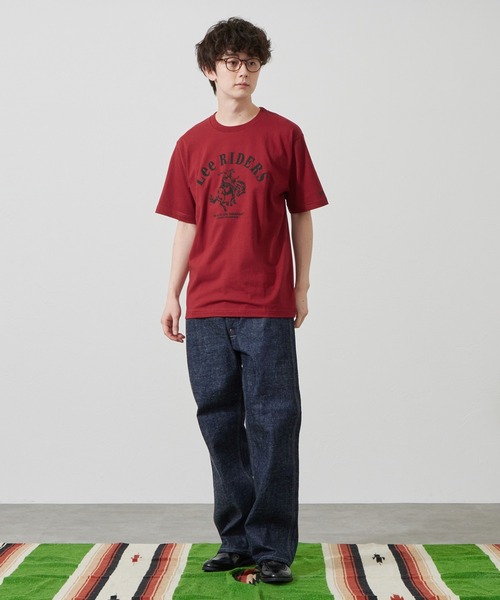 Lee（リー）の「Lee/リー LeeライダースフラッシャープリントTシャツ（Tシャツ/カットソー・メンズ・レッド/ホワイト/チャコール・SMALL/MEDIUM/LARGE/X-LARGE）」の12枚目の写真