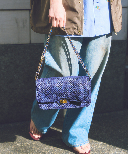 FRAMeWORK（フレームワーク）の「A POINT/アポワン MALALA（かごバッグ・レディース・ネイビー/アイボリー・FREE）」の2枚目の写真