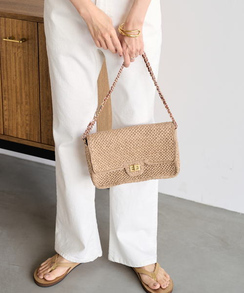 FRAMeWORK（フレームワーク）の「A POINT/アポワン MALALA（かごバッグ・レディース・ネイビー/アイボリー・FREE）」の5枚目の写真