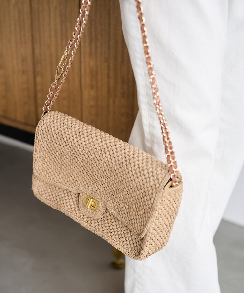 FRAMeWORK（フレームワーク）の「A POINT/アポワン MALALA（かごバッグ・レディース・ネイビー/アイボリー・FREE）」の6枚目の写真