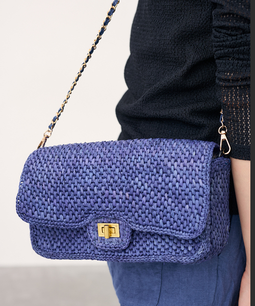 FRAMeWORK（フレームワーク）の「A POINT/アポワン MALALA（かごバッグ・レディース・ネイビー/アイボリー・FREE）」の13枚目の写真