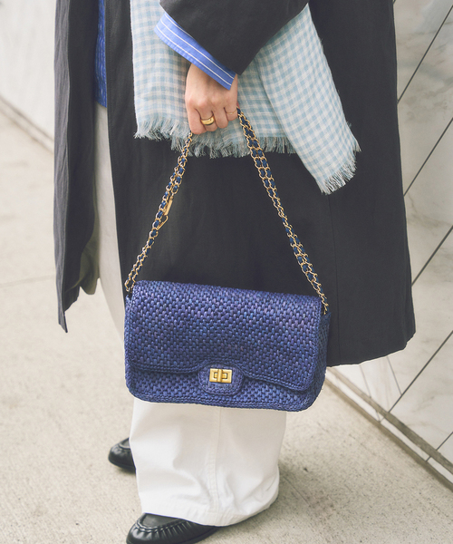 FRAMeWORK（フレームワーク）の「A POINT/アポワン MALALA（かごバッグ・レディース・ネイビー/アイボリー・FREE）」の16枚目の写真