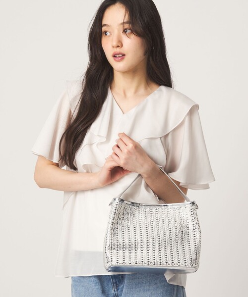 green label relaxing（グリーンレーベルリラクシング）の「メッシュワンハンドルバッグ（ショルダーバッグ・レディース・ブラック/シルバー/ブラウン系・FREE）」の4枚目の写真