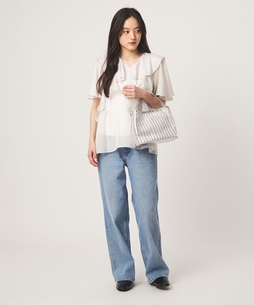 green label relaxing（グリーンレーベルリラクシング）の「メッシュワンハンドルバッグ（ショルダーバッグ・レディース・ブラック/シルバー/ブラウン系・FREE）」の5枚目の写真