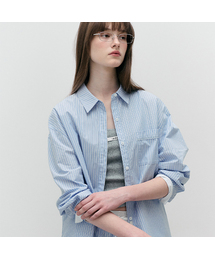 NUBASIC STRIPE SHIRTS BLUE