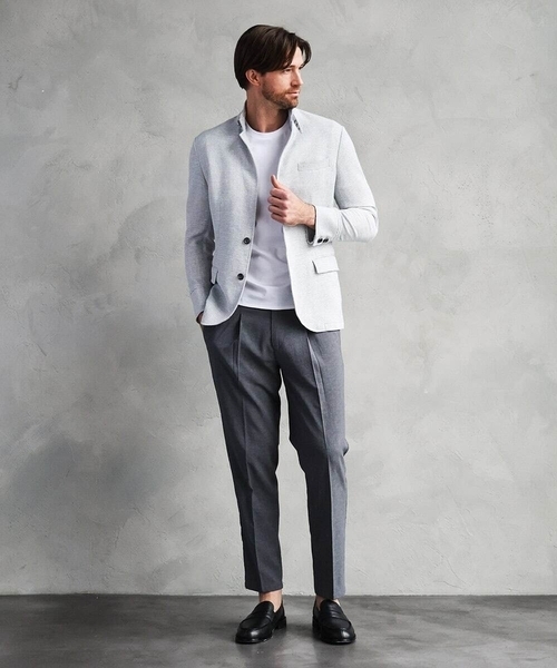 MICHEL KLEIN HOMME (ミッシェルクランオム)の「9分丈セミイージースラックスパンツ(スラックス・メンズ・ブラック/ダークグレー・MEDIUM/LARGE/X-LARGE)」の5枚目の写真
