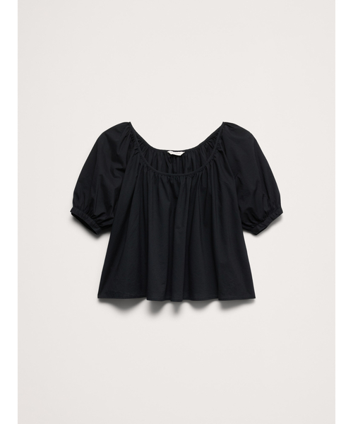 Banana Republic(バナナリパブリック)の「ブリージー コットン スクープネックトップ(Tシャツ/カットソー・レディース・ブラック/ホワイト・L/XS/M/S)」の9枚目の写真