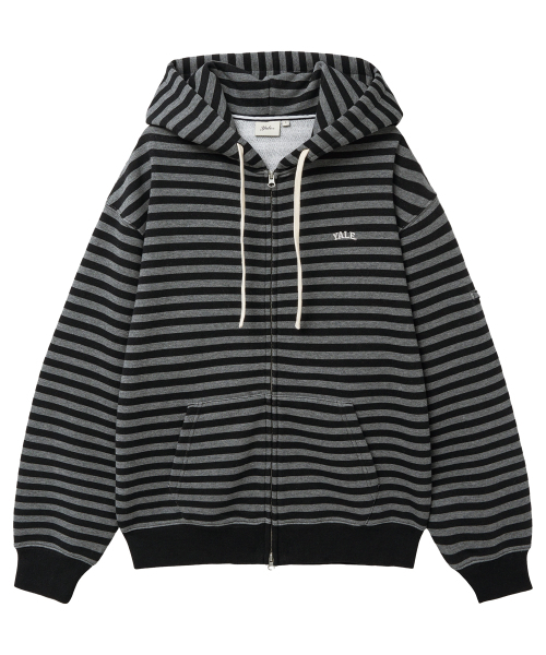 YALE(イェール)の「スモールアーチストライプフードジップアップ_グレー(パーカー・レディース・その他・X-SMALL/SMALL/MEDIUM/LARGE/X-LARGE)」の1枚目の写真