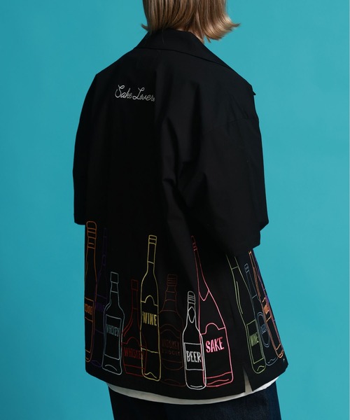 JACKROSE(ジャックローズ)の「YOIDORE 酒ボトル 刺繍シャツ(シャツ/ブラウス・メンズ・ブラック・M/L/XL)」の8枚目の写真