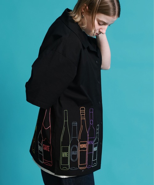 JACKROSE(ジャックローズ)の「YOIDORE 酒ボトル 刺繍シャツ(シャツ/ブラウス・メンズ・ブラック・M/L/XL)」の10枚目の写真