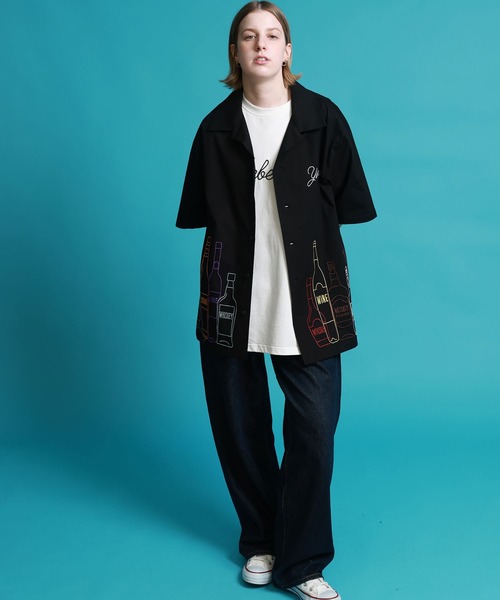 JACKROSE(ジャックローズ)の「YOIDORE 酒ボトル 刺繍シャツ(シャツ/ブラウス・メンズ・ブラック・M/L/XL)」の9枚目の写真