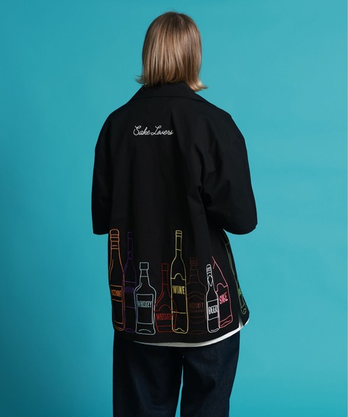 JACKROSE(ジャックローズ)の「YOIDORE 酒ボトル 刺繍シャツ(シャツ/ブラウス・メンズ・ブラック・M/L/XL)」の5枚目の写真