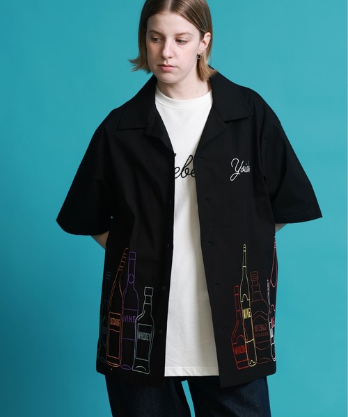 JACKROSE(ジャックローズ)の「YOIDORE 酒ボトル 刺繍シャツ(シャツ/ブラウス・メンズ・ブラック・M/L/XL)」の7枚目の写真