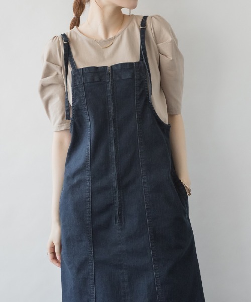 RCD(アールシーディー)の「前ジッパーデニムジャンスカ(デニムスカート・レディース・ワンウォッシュ/ネイビー・M/L/LL)」の15枚目の写真