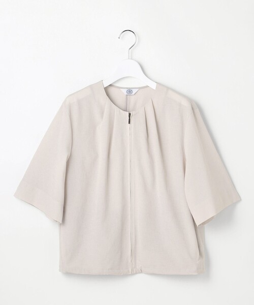 J.PRESS Ladies(J.プレス レディス)の「【季節の変わり目に】アキハ BREEZE COOL ノーカラー ブルゾン(ブルゾン・レディース・ライトグレー系/グレー系/ブラウン系・XS)」の15枚目の写真