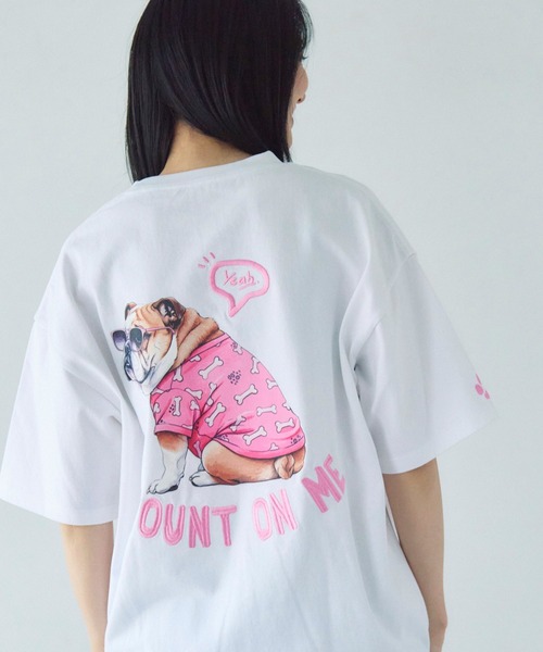 JACKROSE(ジャックローズ)の「JE-Back/DOG&CAT.Nikukyu-SSTEE(Tシャツ/カットソー・メンズ・ホワイト/ブラック系2/ホワイト系2/ブラック・S/M/L)」の1枚目の写真