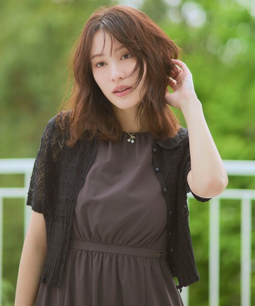 TOCCA（トッカ）の「SPIDER LACE KNIT レースニットカーディガン（カーディガン/ボレロ・レディース・アイボリー系/ブラック系・SMALL/MEDIUM）」の2枚目の写真