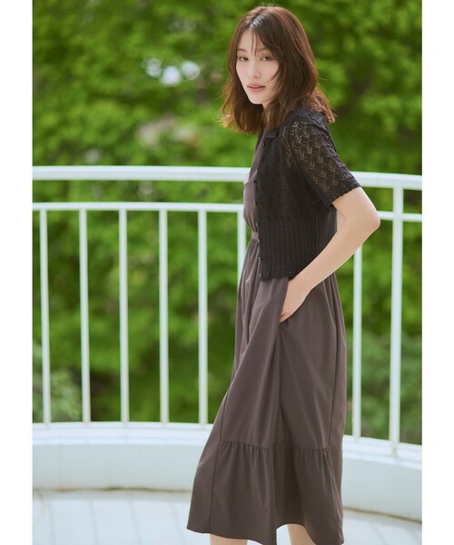 TOCCA（トッカ）の「SPIDER LACE KNIT レースニットカーディガン（カーディガン/ボレロ・レディース・アイボリー系/ブラック系・SMALL/MEDIUM）」の7枚目の写真