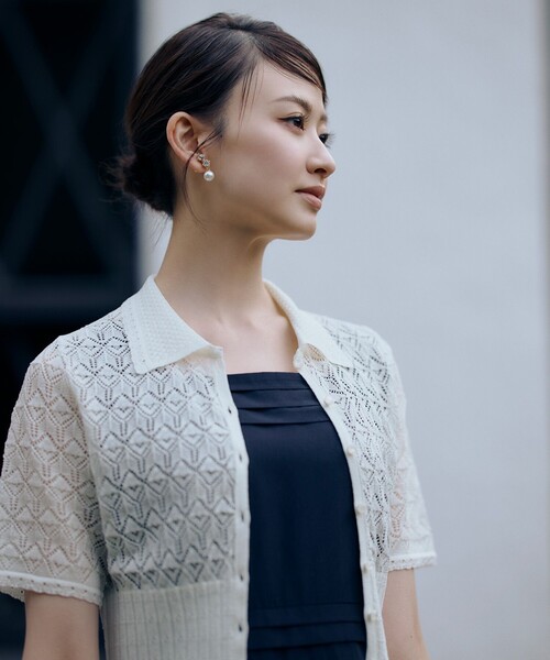 TOCCA（トッカ）の「SPIDER LACE KNIT レースニットカーディガン（カーディガン/ボレロ・レディース・アイボリー系/ブラック系・SMALL/MEDIUM）」の11枚目の写真