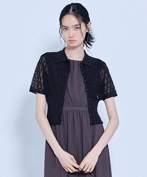 TOCCA（トッカ）の「SPIDER LACE KNIT レースニットカーディガン（カーディガン/ボレロ・レディース・アイボリー系/ブラック系・SMALL/MEDIUM）」の14枚目の写真