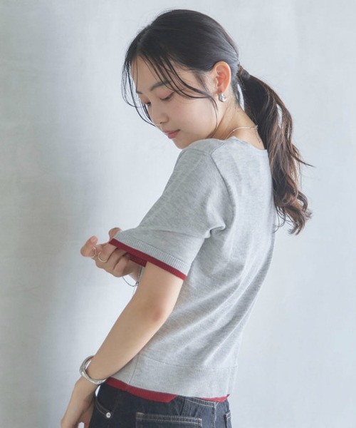 archives(アルシーヴ)の「【ONかわ】ハーフスリープタックボタンレイヤードニットカーディガン(ニット/セーター・レディース・チャコールグレー/ブラウン/アイボリー/グレー・MEDIUM)」の21枚目の写真
