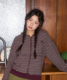 DOUBLE STRIPE HOOD ZIP-UP_PURPLE