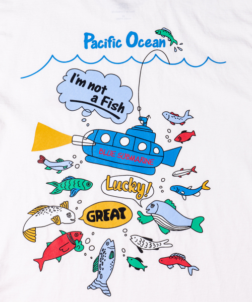 BIGWAVE COLLECTIVE（ビッグウェーブコレクティブ）の「アイムナットフィッシュ 半袖Tシャツ (オフホワイト)（Tシャツ/カットソー・レディース・その他・M/L/XL）」の3枚目の写真