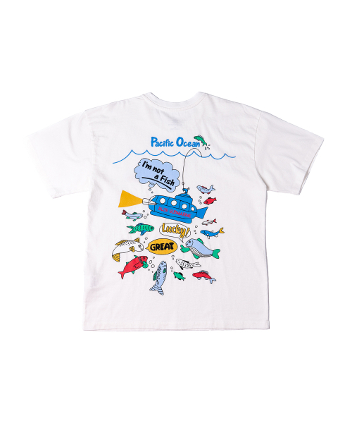BIGWAVE COLLECTIVE（ビッグウェーブコレクティブ）の「アイムナットフィッシュ 半袖Tシャツ (オフホワイト)（Tシャツ/カットソー・レディース・その他・M/L/XL）」の5枚目の写真