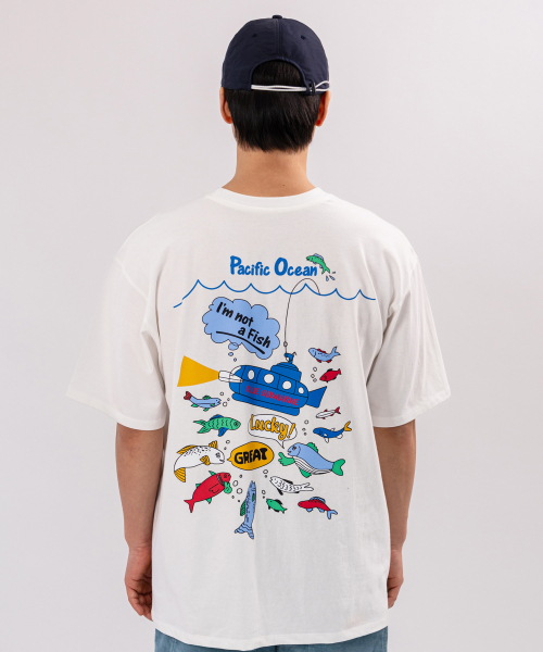BIGWAVE COLLECTIVE（ビッグウェーブコレクティブ）の「アイムナットフィッシュ 半袖Tシャツ (オフホワイト)（Tシャツ/カットソー・レディース・その他・M/L/XL）」の6枚目の写真