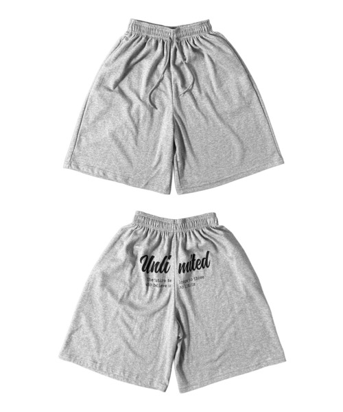 MATU:TA（マトゥータ）の「【楽ちんボトムス】バックレタリングスウェットバミューダパンツ / ハーフパンツ バックロゴ バックプリント ストリート カジュアル 韓国 Y2K 海外ガール スウェット レタリング プリント ひも付き 膝下 配色 通気性 ２カラー ブラック グレー（スウェットパンツ・レディース・グレー/ブラック・FREE）」の16枚目の写真