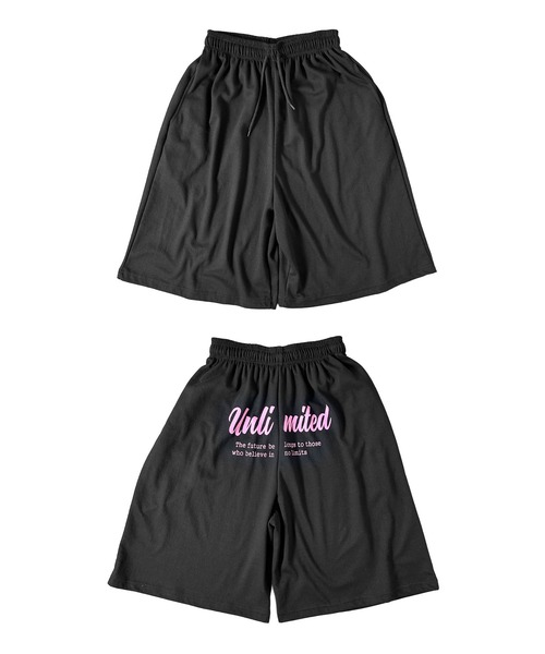 MATU:TA（マトゥータ）の「【楽ちんボトムス】バックレタリングスウェットバミューダパンツ / ハーフパンツ バックロゴ バックプリント ストリート カジュアル 韓国 Y2K 海外ガール スウェット レタリング プリント ひも付き 膝下 配色 通気性 ２カラー ブラック グレー（スウェットパンツ・レディース・グレー/ブラック・FREE）」の15枚目の写真