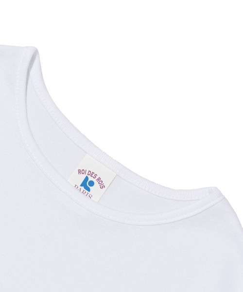 ROIDESROIS(ロワデロワ)の「リボンプリントクロップ半袖Tシャツ(ホワイト)(Tシャツ/カットソー・レディース・その他・FREE)」の3枚目の写真