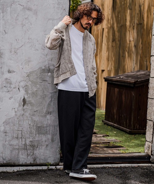 CAMBIO（カンビオ）の「mj11603-Native Inspired Pattern Zip Up Jacket ジップアップブルゾン(PF-262-007)（ブルゾン・メンズ・グレー/カーキ・M/L）」の13枚目の写真